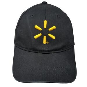 Walmart Slideback Baseball Cap Black One Size Adjustable Embroidered 6 Panel